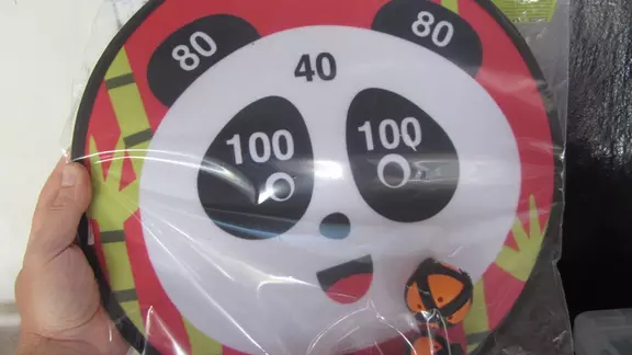 Dartbord klittenband met panda afbeelding